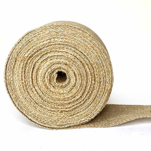 Beige Color Natural Burlap Fabric Jute Roll Ribbon 5mtrs