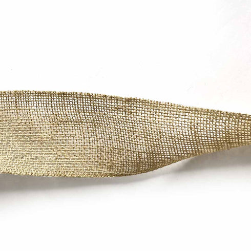 Beige Color Natural Burlap Fabric Jute Roll Ribbon 5mtrs