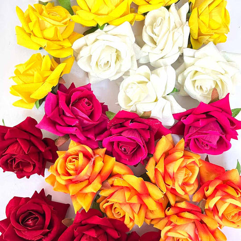 Multi Color Artificial Rose Flower Set Of 10