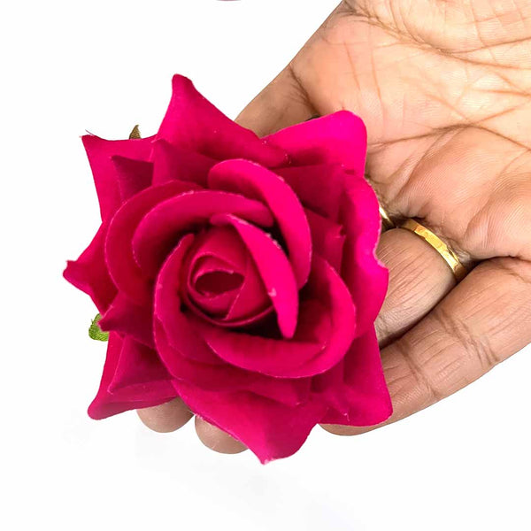 Pink Color Artificial Rose Flower Set Of 6 | Artificial Rose Flower Set Of 6 | Red Rose Flower | Craft Shop India | Craft Store | Art Craft | Decoration | Festivals | Shadi | Wedding | wooden Color Flower | Rose Flower