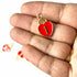 Red Color Heart Shape Metal Charms Set Of 6