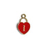 Red Color Heart Shape Metal Charms Set Of 6
