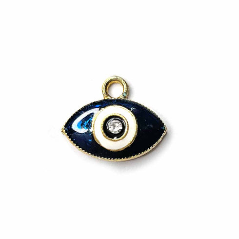 Dark Blue Color With Stone Evil Eye Top Whole Metal Charms Set Of 6