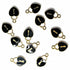Black Color Heart Shape Metal Charms Set Of 6