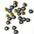 Black Color With White Beads Flower Round Shape Fancy Buttons Set Of 10