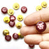 Dark Maroon Color With White Beads Flower Round Shape Fancy Buttons Set Of 10