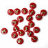 Red Color Round Shape Acrylic Button With Metal Elephant Set Of 10