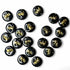 Black Color Round Shape Acrylic Button With Metal Elephant Set Of 10