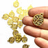 Gold Color Metal Life Of Tree Round Shape Fancy Buttons Set Of 10