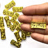 Gold Metal Rectangle Shape Fancy Buttons Set Of 10