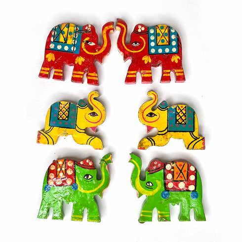 Multi Color Wooden Elephant