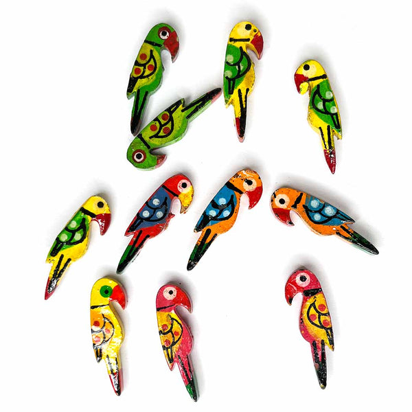 Multi Color Parrot Wooden Miniature Small Size | Wooden Miniature | Mutlti Colored Parrot | Craft shop India