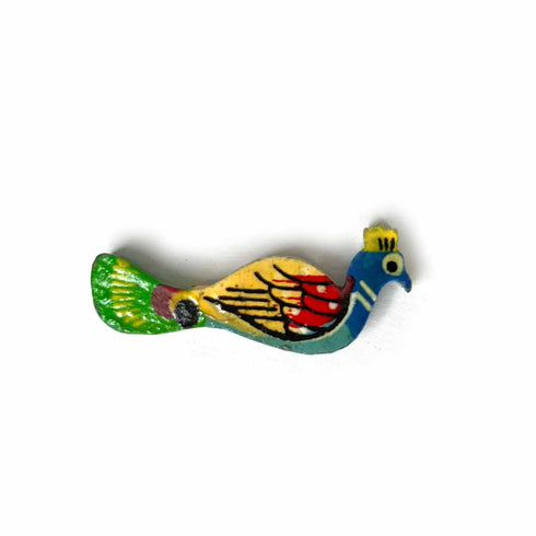 Green & Yellow Peacock Wooden Miniature