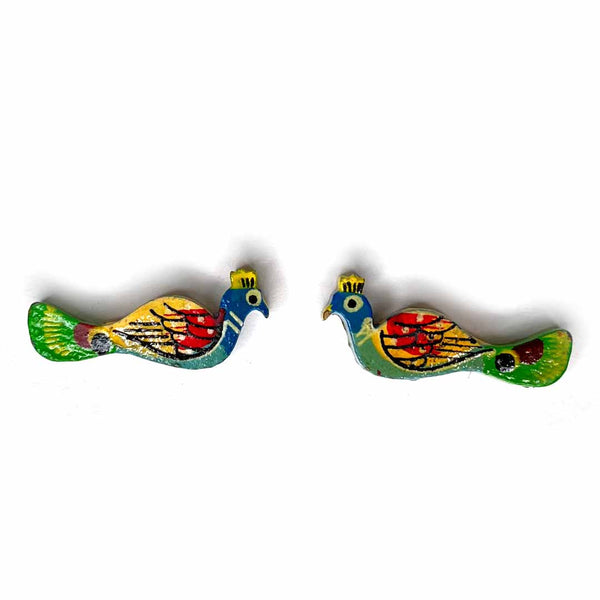 Green & Yellow Peacock Wooden Miniature | craft shop india | india craft shop | shop craft