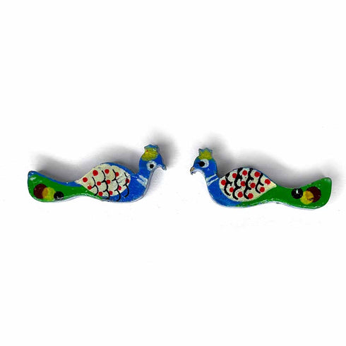 Green & Blue Peacock Wooden Miniature