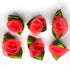 Pink Color Organza Rose Flower With Leaves Set Of 10