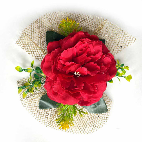 Big Size Red Color Artificial Flower Bunch Set of 2
