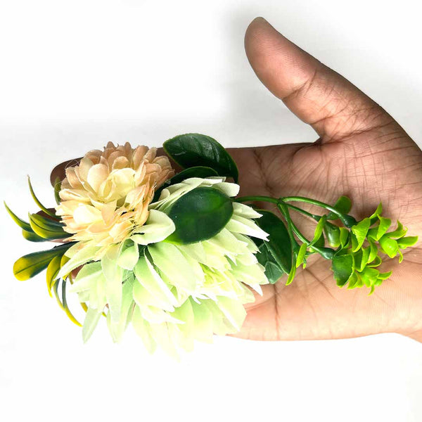 Light Green & Cream Color Artificial Flower Bunch Set of 2 | Light Green Color Flower | Artificial Flower | Craft Shop india | Craft Store | Art Craft | Decoration | Festivals | Shadi | Wedding | wooden Color Flower | Rose Flower | craft shop india