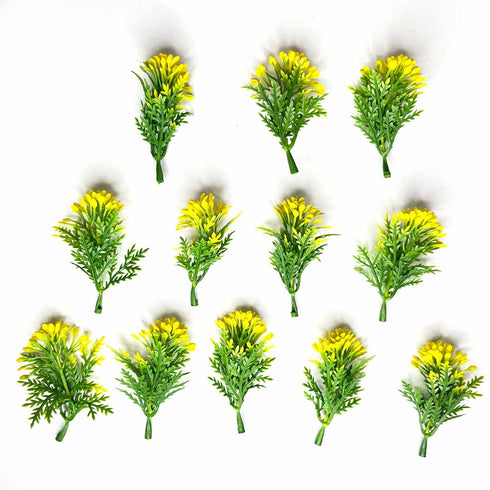 Dark Yellow Color Leaf Bunch Set Of 12 | Dark Yellow Color Leaf Bunch | Adikala Craft Store | Craft Store | Art Craft | Decoration | Festivals | Adikala | Shadi Decoration | Wedding Decoration