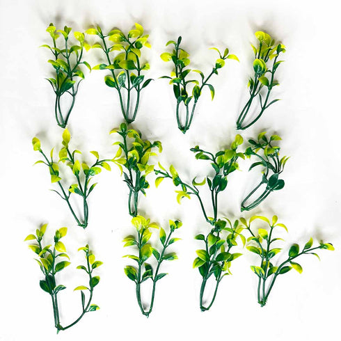 Green & Yellow Color Leaf Bunch Set Of 12