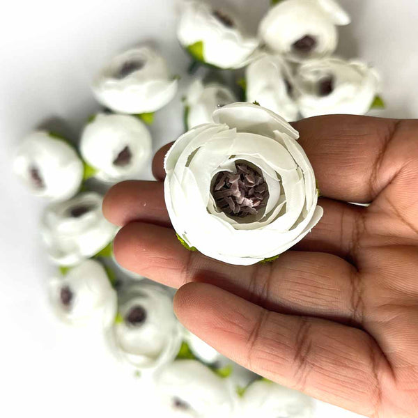 White Peony Buds Pack of 25 (1.5" Inches) | White Peony | Buds Pack | Craft Shop India | Craft Store | Art Craft | Decoration | Festivals | Shadi Decoration | Wedding Decoration | wooden Color Flower | Artificial Flower