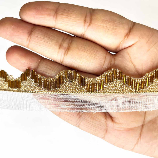 Bronze Color Pipe (Nalki) Lace - 9mtr | Bronze Color Pipe (Nalki) Lace | Zari | Resham | Silk Thread | Craft Store | Art Craft | Decoration | Laces Collection | Border Collection | Craft Making | Craft Shop india | india craft shop | shop craft | craft india