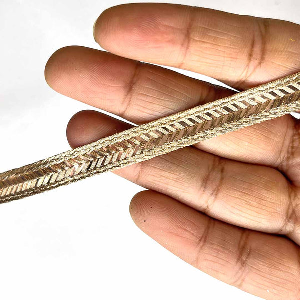 Rose Gold Color Braided Lace - ( 5mtr ) | Rose Gold Color Braided Lace | Gold Color Braided Lace | Braided Lace | Craft Shop India | Art Craft | Decoration | Laces Collection | Border Collection | Craft Making