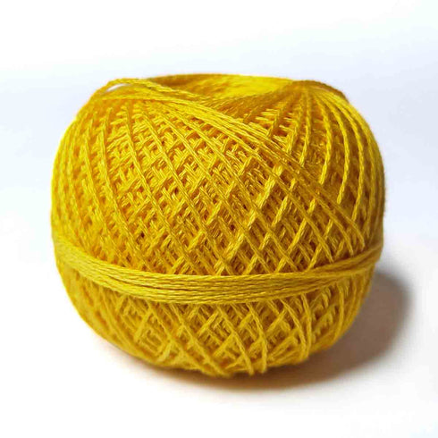 Bright Yellow Color 3 Ply Crochet Thread Cotton Yarn for Knitting & Craft Making