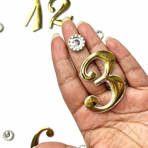 Goden Color Clock Number | Wall Clock Number | luxury Wall Clock Numbers | Timekeeper | Chronagraph | choronameter | timepiece | Tempus | Timer | Time Recorder | Craft Shop India | clock Material