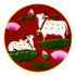 Red Pichwai Pair Cow With Lotus Mdf 6 IN