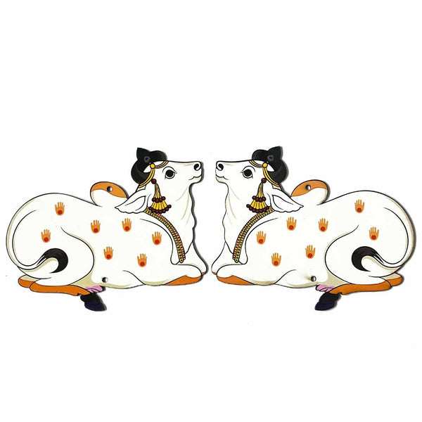 Decorative Pichwai Cow | Pichwai Cow | Pichwai Seated Cow | Cow with MDF | MDF Cow 5 Inches | Home Decoration | Art Craft | Craft Shop India | Pichwai Collection | Online Craft | Craft Shop India