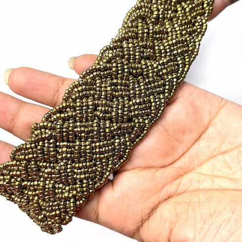 Metallic Golden Seed Beads Necklace