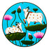 Sky Blue Pichwai Pair Cow With Lotus Mdf 6 IN