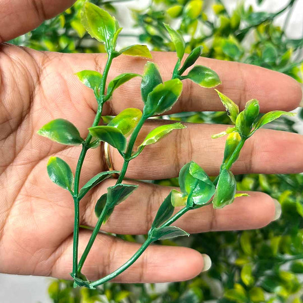 3 Stems | Stems Green | Green Color Leafs | Pack of 25 | Artificial Flower Leaves | Plant | garden Materials | decoration Items | Craft Items | Green Leafs | Craft Shop India