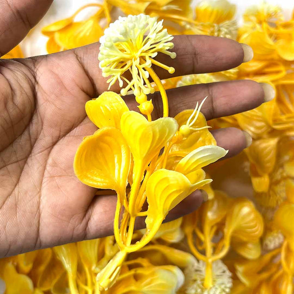 Yellow Color Leafs | Big Size Leafs | Leafs With Flower | Flower Pack of 25 | Decoration Making | Craft Making | Leafs With Flower | Craft Shop India