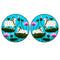 Sky Blue Pichwai Pair Cow With Lotus Mdf 6 IN