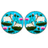 Sky Blue Pichwai Pair Cow With Lotus Mdf 6 IN
