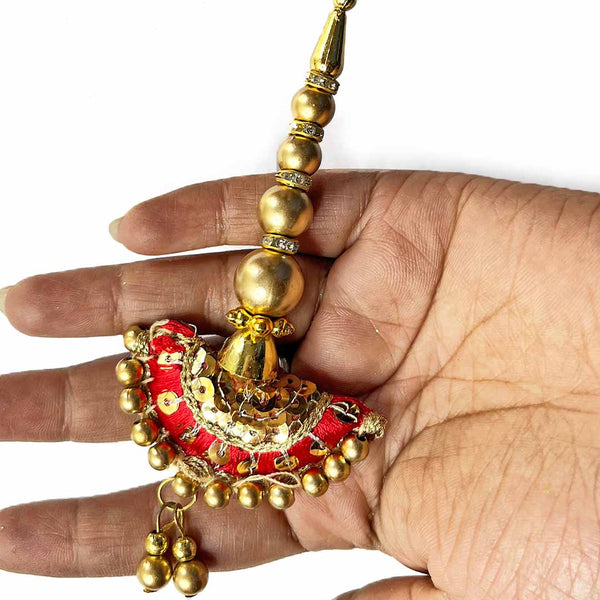 Tassels | Semi Circle latkan | hanging Set of 2 | Red Semi Circle Latkan | Art | Art Craft | Craft Shop Online | Online Decoration | Home Decoration | Pichwai Art | Pichwai Tradition | Tradition Art Work | Beautiful