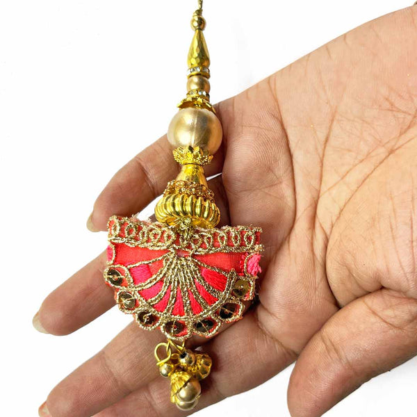 Pink Semi Circle Latkan | Hanging Set Of 2 | Latkan | resham | Pink Semi Circle Latkan | Art Craft | Craft Shop Online | Online Craft Material | Craft Making | Design Making | Shadi | Wedding Decoration | Tassels For Women | Craft SHop India