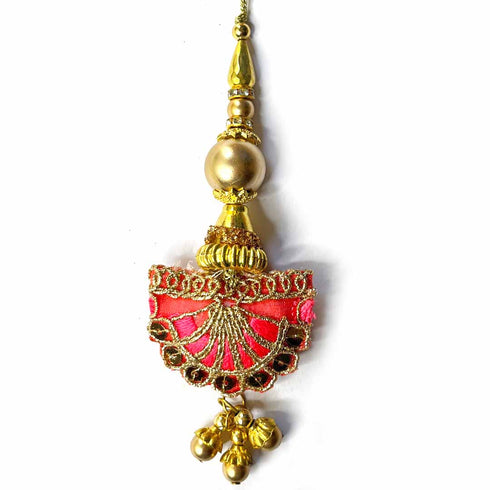 Pink Semi Circle Latkan Hanging Set Of 2