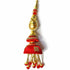 Red Silk Thread Cone With Glass Pipe Ethnic Work Latkan Hanging Set Of 2
