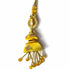 Yellow Silk Thread Cone With Glass Pipe Ethnic Work Latkan Hanging Set Of 2