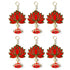 Red & Golden Color lotus Cutouts | Lotus Cutout Design | Flower With Matching Tassels | Tassel Hanging decoration | Decoration Set of 6 Lotus Design | Red Color Velvet & Acrylic Lotus Flower | Home | Room Decoration | Temple Decoration | Pichwai Art | Craft | Craft Collection | Craft Shop India
