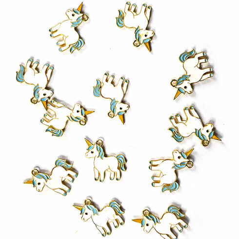 Blue Color Unicorn Top Whole Metal Charms Set Of 6