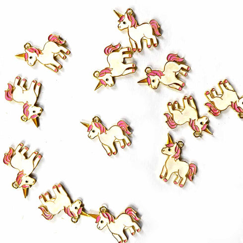 Pink Color Unicorn Top Whole Metal Charms Set Of 6