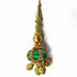 Green Silk Thread Ethnic Work Latkan Hanging Set Of 2