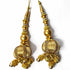 Beige & Golden Silk Thread Ethnic Work Latkan Hanging Set Of 2