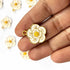 Cream Color Flower Shape Top Whole Metal Charms Set Of 6