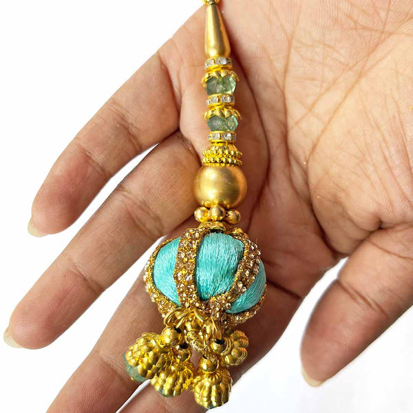 Firozi Silk | Silk Thread Ethnic Work | Latkan Hanging Set Of 2 | Cones With Beads latkan | Hanging Beads | Hanging Latkan | Set of 2 Hanging Latkan | Art Craft | Online Craft | Hobby Craft | Craft Material | Craft Shop India | Craft Store Online