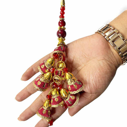 Maroon Color Resham Thread Cones With Beads Latkan Hanging Set Of 2 | Maroon Color Resham Thread | Cones With Beads latkan | Hanging Beads | Hanging Latkan | Set of 2 Hanging Latkan | Art Craft | Online Craft | Hobby Craft | Craft Material | Craft Shop India | Craft Store Online